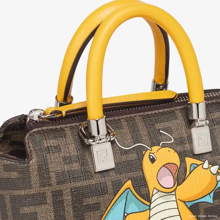Affordable The Fabric Motif Dragon Yellow Bag FF Way Brown In Boston Fendi By Pokmon Mini 0507
